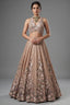 Champagne Brown Luxury Tissue Hand-Embroidered Bridal Lehenga Choli