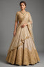 Ivory White and Antique Gold Organza Luxury Bridal Lehenga Choli