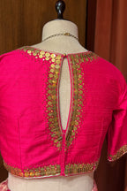 Rose Gold Dual-Toned Tissue Organza Silk Lehenga with Heritage Zari Weaving