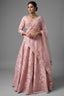Light Pink Raw Silk Floral Embroidered and Bead Worked Lehenga