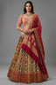 Cream and Golden Tissue Silk Heritage Patola Lehenga with Hand-Embroidered Zardosi Blouse and Georgette Bandhej Dupatta