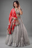 The Imperial Silver Tissue Pleated Lehenga with Coordinated Zardosi Blouse and Handcrafted Gaji Bandhej Patchwork Dupatta