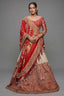 Cream Tissue Silk Paithani Wrave Lehenga with Embellished Bead Work and Bandhej Dupatta