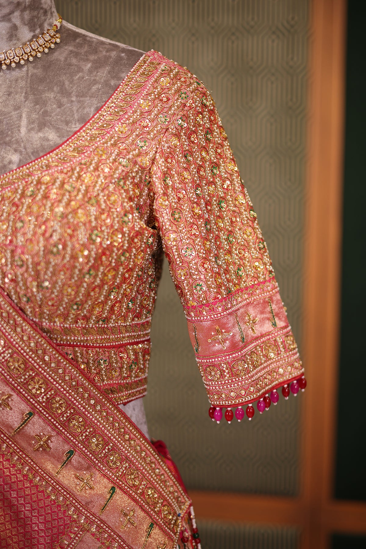 Golden Tissue Paithani Heritage Lehenga Set with Zardosi Embroidery Work