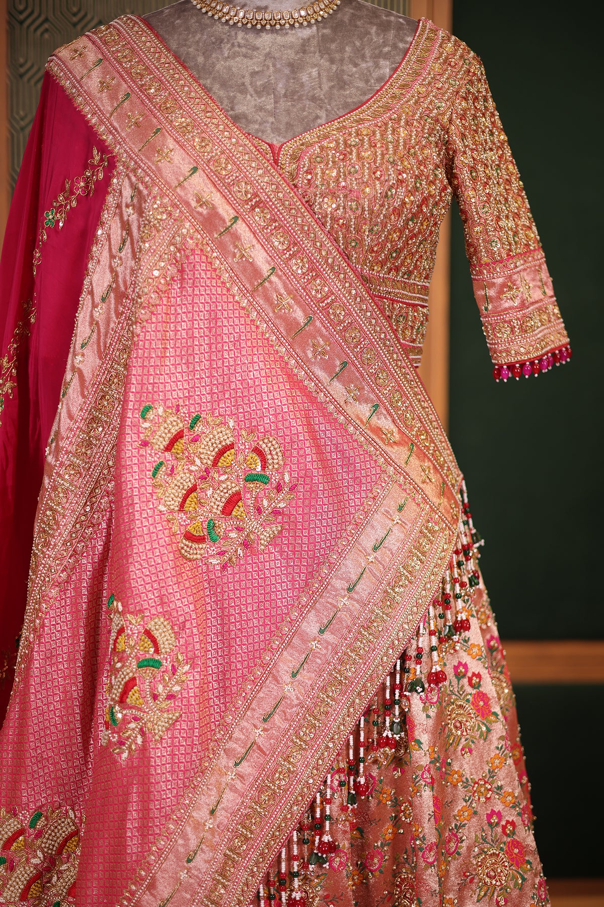 Golden Tissue Paithani Heritage Lehenga Set with Zardosi Embroidery Work