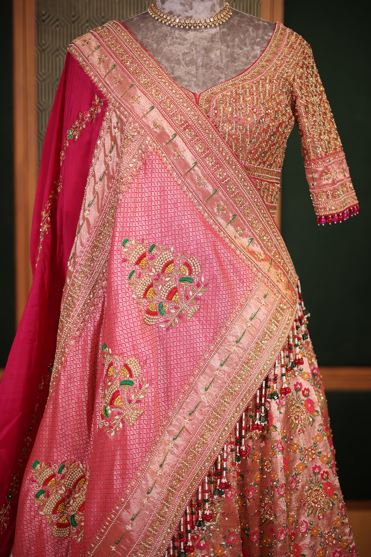Golden Tissue Paithani Heritage Lehenga Set with Zardosi Embroidery Work