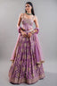 Lavender Purple Tissue Silk Lehenga featuring Cutdana Embroidered Corset Blouse