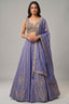 Lavender Purple Tissue Silk Panelled Lehenga