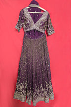 Wine Purple Tissue Woven Lehenga with Embroidery Work