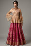 Rani Pink Banarasi Silk Woven Peplum Lehenga Set