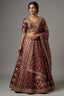 Magenta Tissue Woven Lehenga with Beads and Sequin Work