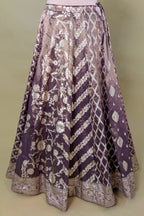 Brown Tissue Woven Lehenga with Sequin Beaded Corset Blouse