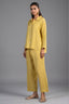Lime Yellow Linen Solid Co-Ord Set front view chic minimalist fashion