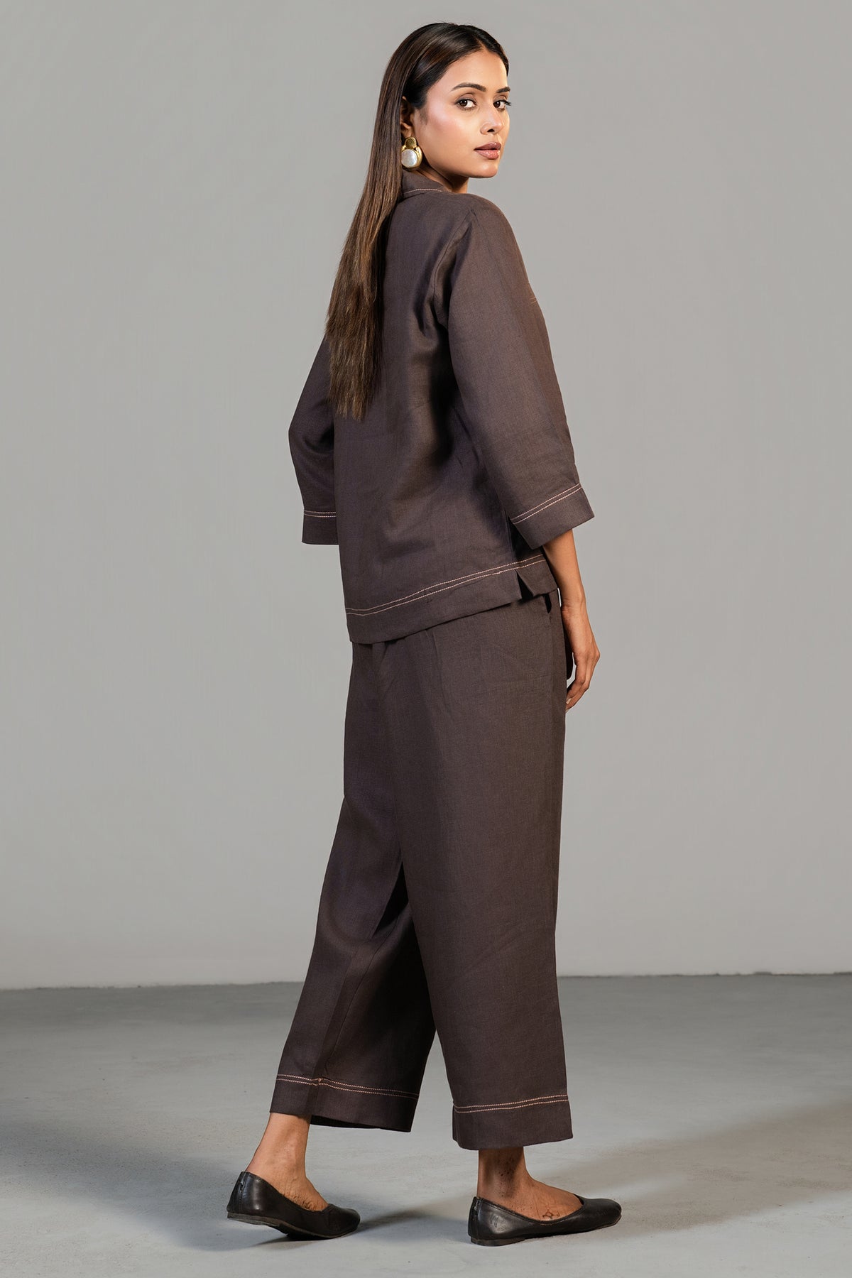 Chic Brown Linen Co-Ord Set for women everyday luxury fashion