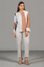 Breathable fabric details of the Multi Colored Linen Shirt Style Tunic with Pant