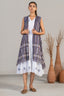 Ivory White Mul Cotton Midi Layered Dress front view chic summer fashion
