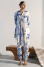 Off White Muslin Silk Printed Co-Ord Set - Front View