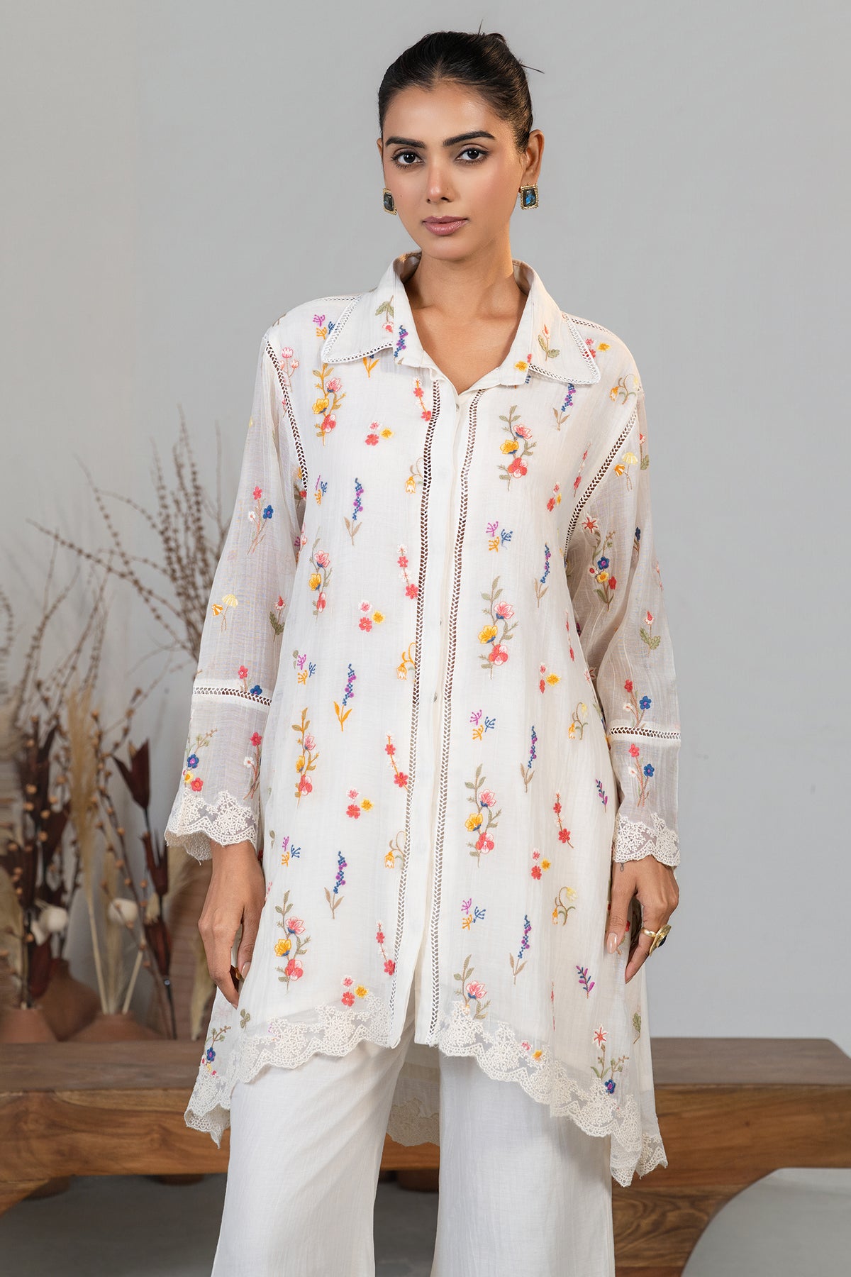 Chic relaxed fit Ivory White Soft Cotton Co-Ord Set for women fashion