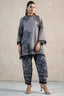 Full length silhouette of contemporary Grey Linen Floral Printed Co-Ord Set