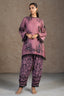 Full length elegant silhouette of contemporary Dusty Pink Linen Floral Printed Co-Ord Set