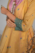 Vibrant floral print on Light Pink and Orange Co-Ord Set with Jacket for women
