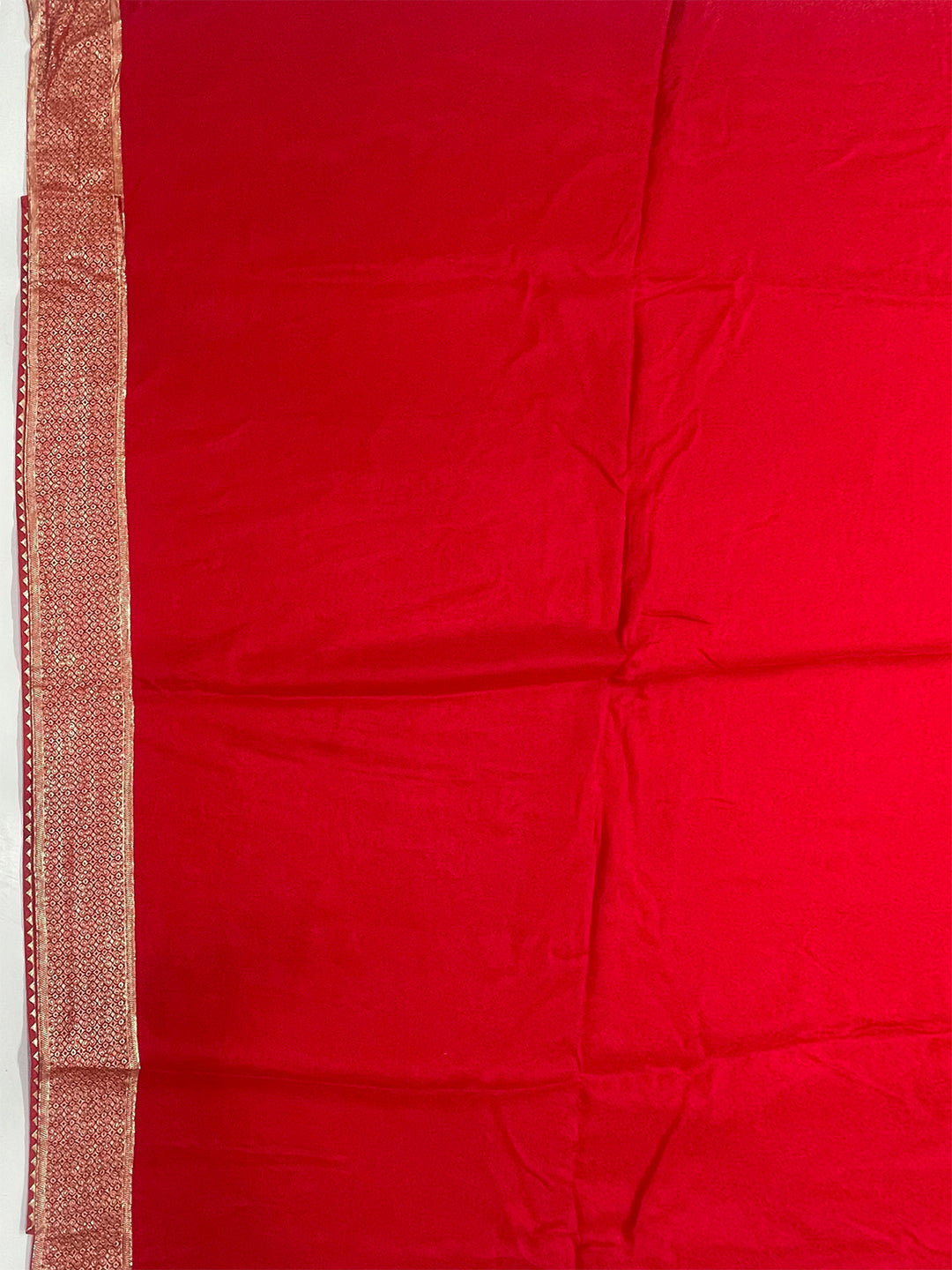 Red Art Silk Foil Printed Saree - red silk saree