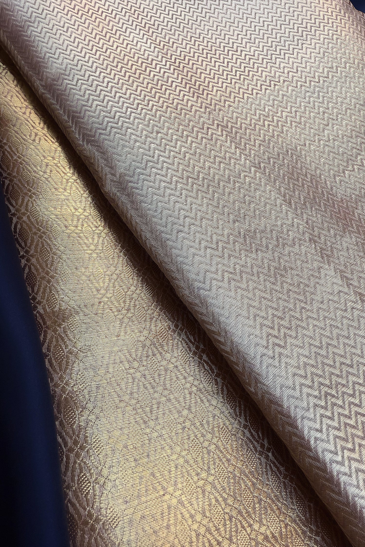 Golden Kanchipuram Tissue Silk Woven Saree - gold silk saree