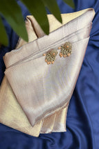Golden Kanchipuram Tissue Silk Woven Saree - gold silk saree