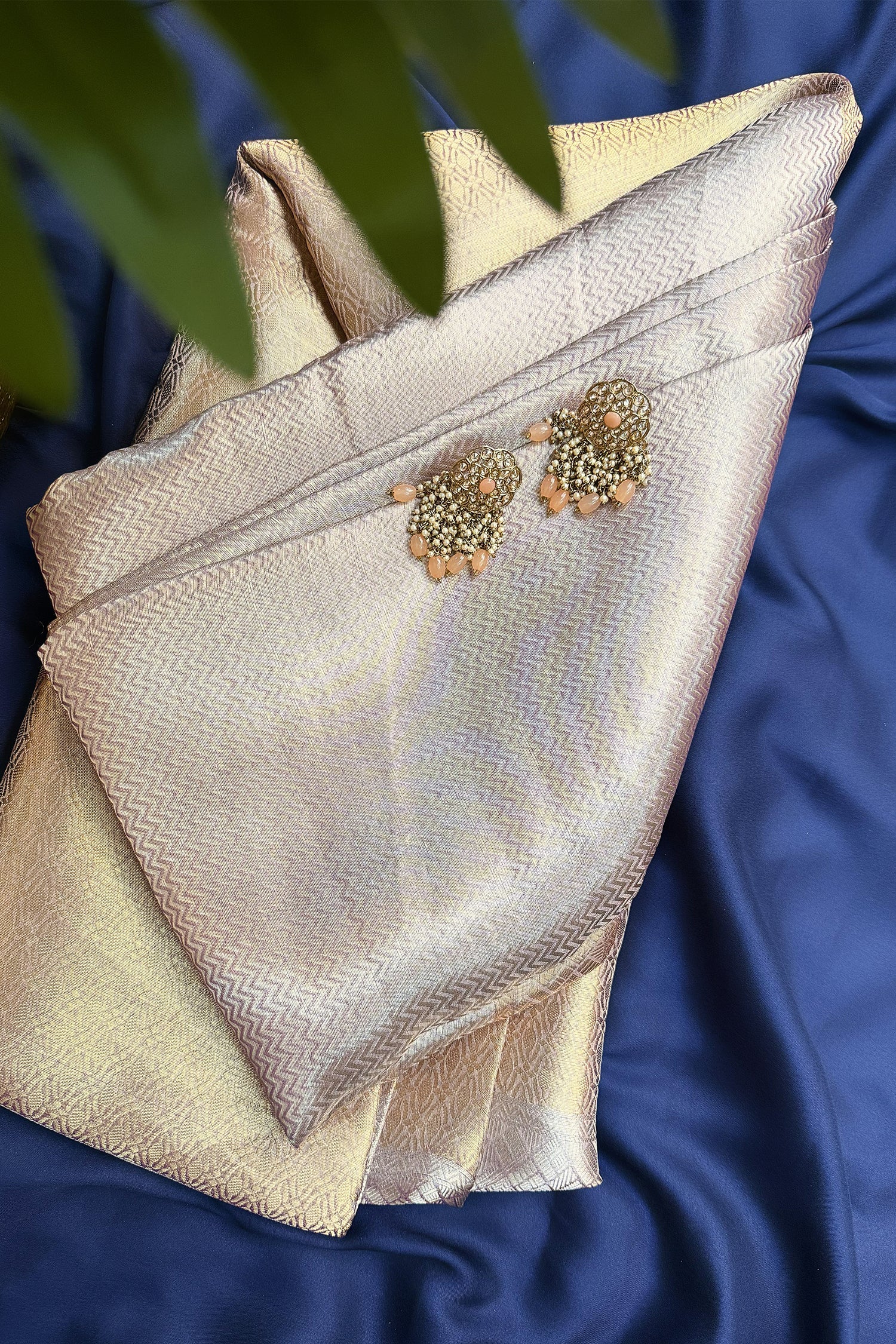 Golden Kanchipuram Tissue Silk Woven Saree - gold silk saree