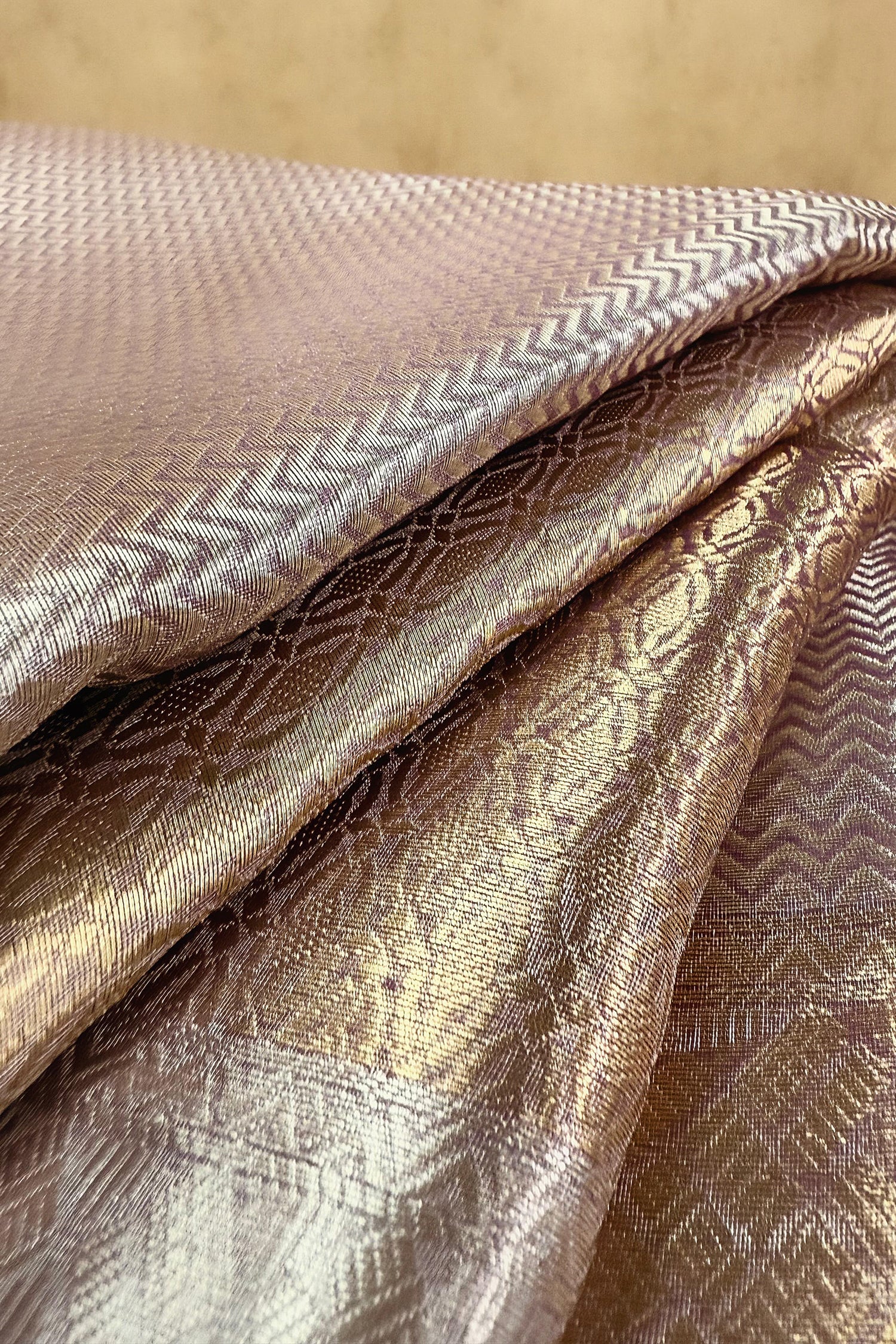 Golden Kanchipuram Tissue Silk Woven Saree - gold silk saree