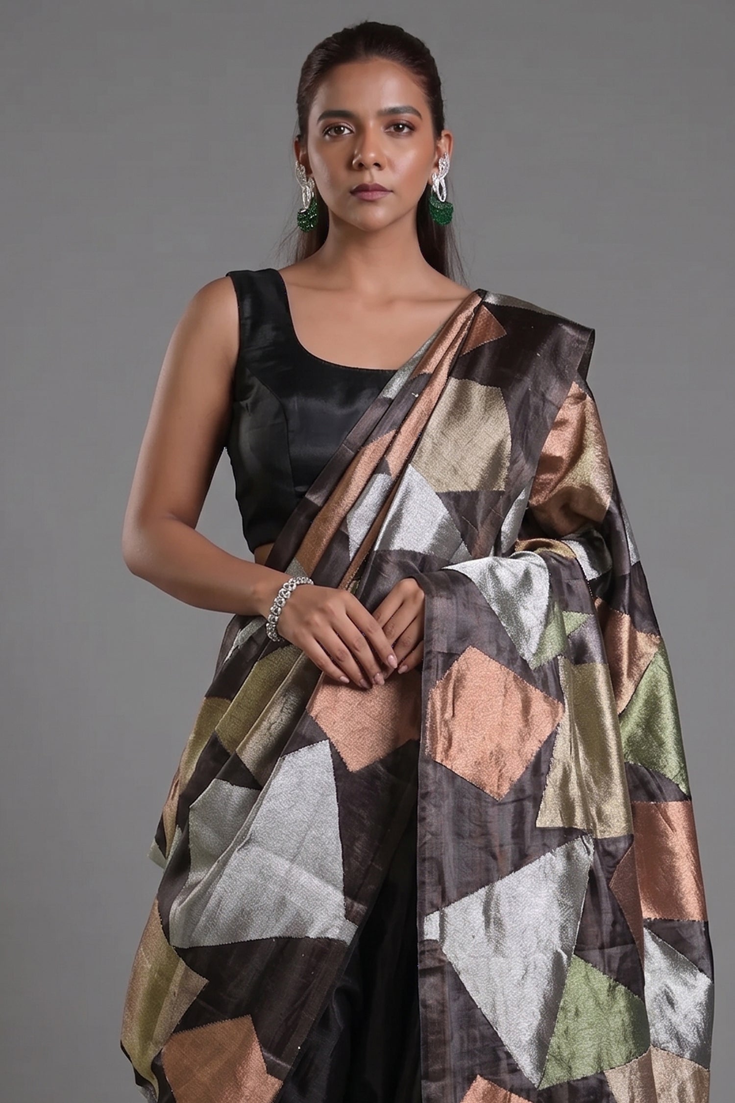 Black Tissue Saree - black saree