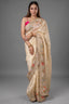 Golden Dola Silk Floral Woven Saree with Sequin Cutdana and Resham Work Border - gold silk saree