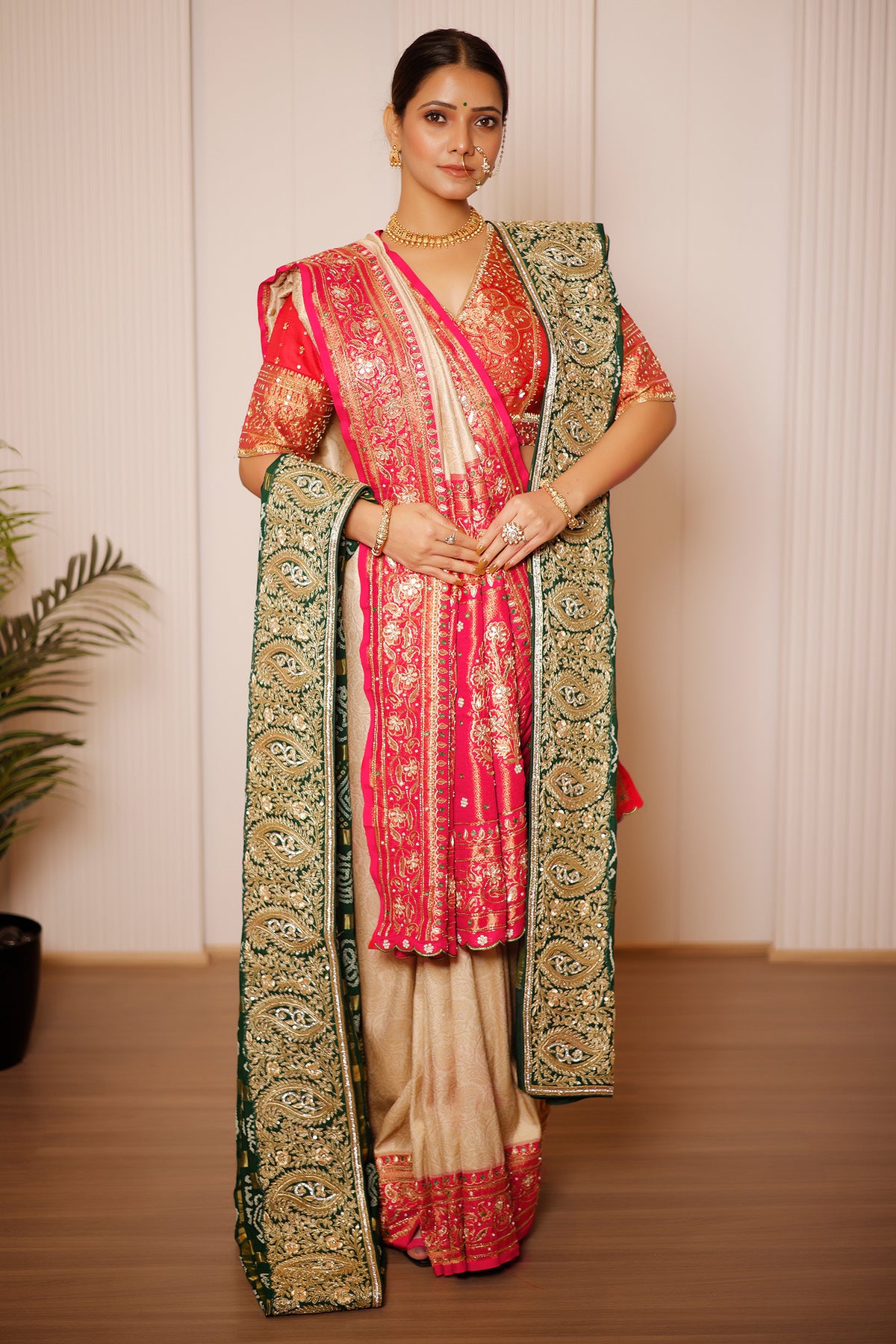 Cream Uppada Silk All Over Woven Traditional Saree - cream silk saree