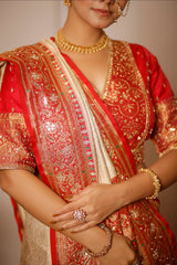 Cream Uppada Silk All Over Woven Traditional Saree