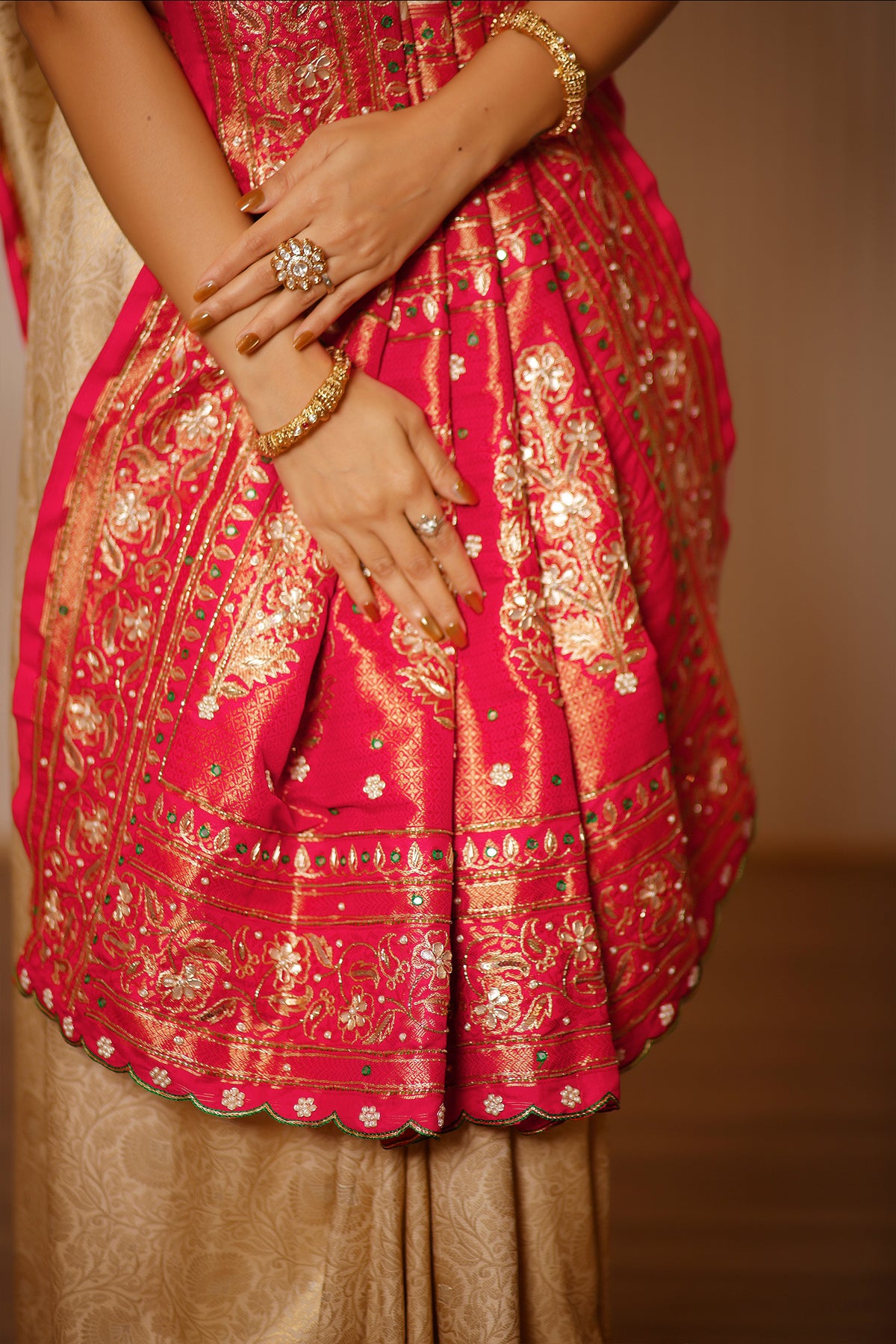 Cream Uppada Silk All Over Woven Traditional Saree - cream silk saree