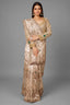 Light Beige Tissue Designer Handworked Saree - beige saree