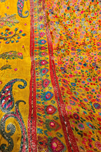 Yellow Dola Silk Pashmina Printed Saree with Sequin Cutdana Work - yellow silk saree