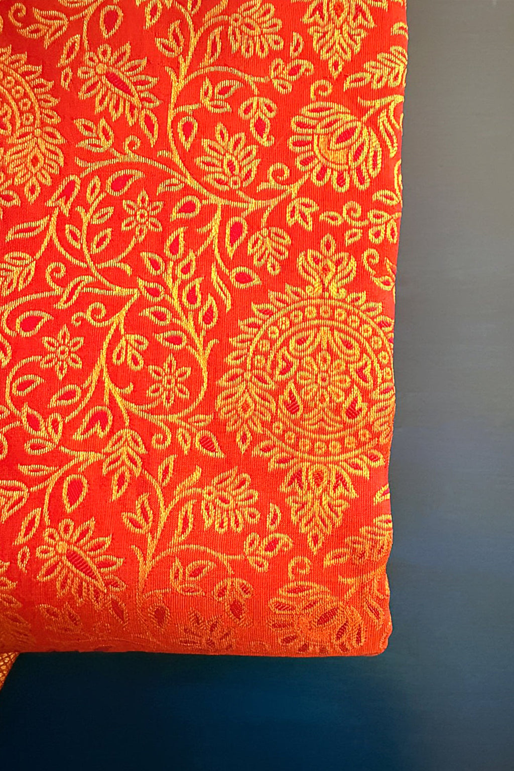 Rust Orange Kanchipuram Tissue Silk Traditional Woven Saree with Pink Hightlight - orange silk saree