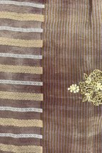 Purple Tissue Woven Saree with Lace Work - purple lace saree