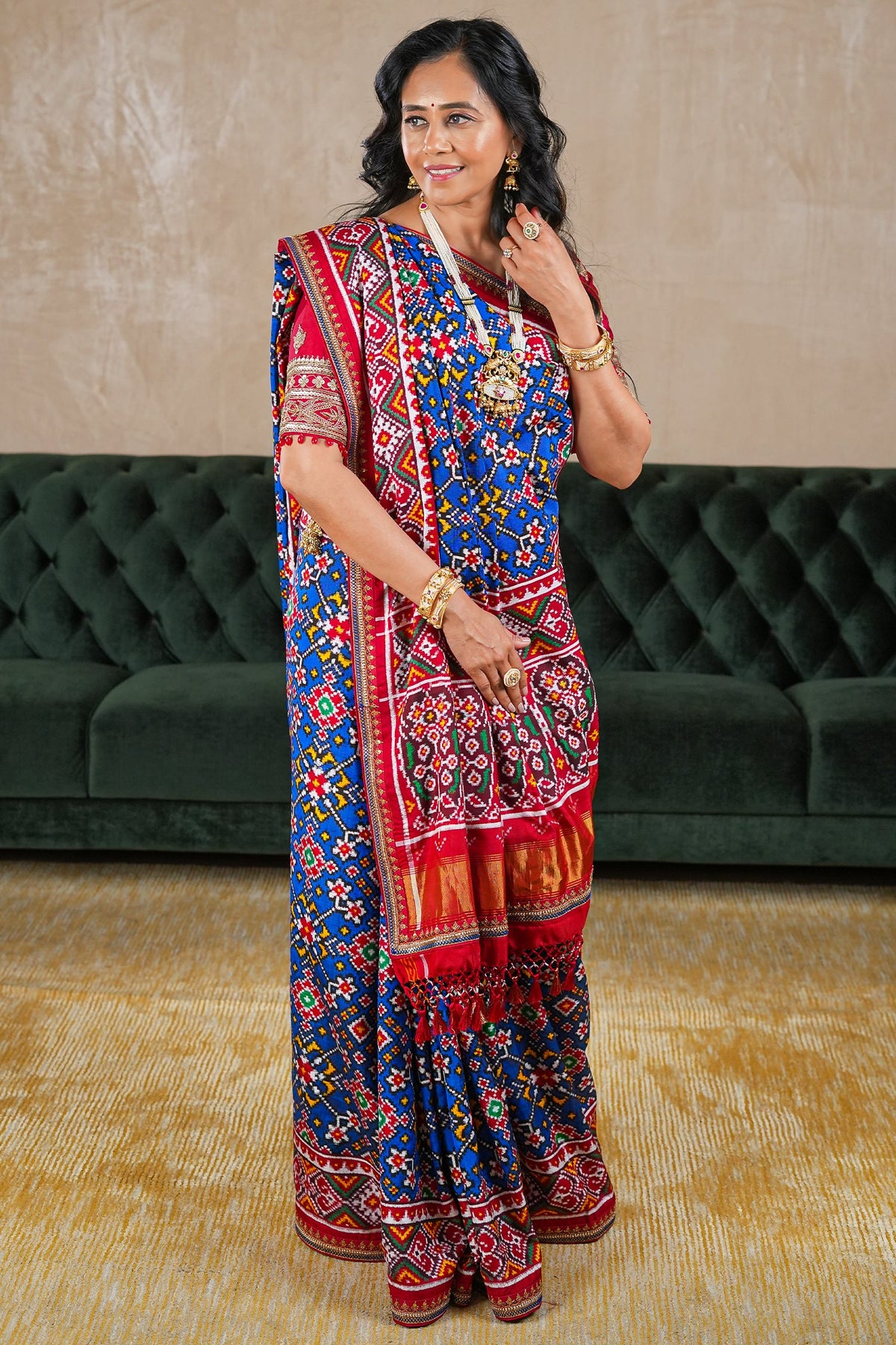 Blue Silk Traditional Patola Saree - blue silk saree patola