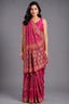 Pink Georgette Traditional Bandhej Saree with Cutdana and Bead Work - pink georgette saree bandhej
