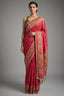 Pink Silk Traditional Woven Patola Saree with Cutdana and Beads Work - pink silk saree patola