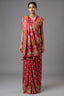 Pink Georgette Floral Woven Bandhej Saree with Cutdana - pink georgette saree bandhej