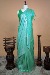 Light Blue Dola Silk Woven Saree