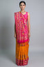 Orange Art Silk Saree with Patola Border and Contrast Pallu - orange silk saree patola