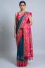 Rama Blue Art Silk Saree with Patola Border and Contrast Pallu - blue silk saree patola