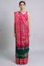 Green Art Silk Saree with Patola Border and Contrast Pallu - green silk saree patola