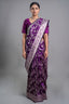 Purple Art Silk Woven Jaal Saree - purple silk saree