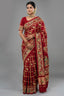 Maroon Gaji Silk Traditional Checks Gharchola Saree - maroon silk saree