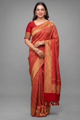 Maroon Georgette Bandhej Saree with Real Zari Kadva Weaving - maroon georgette saree bandhej